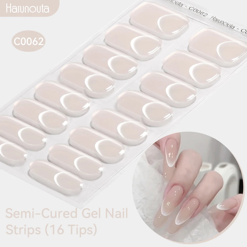Adesivos de unha em gel semicurado (efeito aurora)