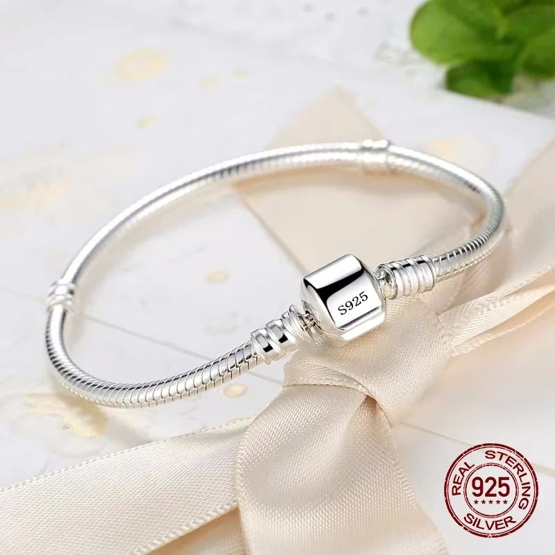 Pulseira de prata 925 estilo cobrinha