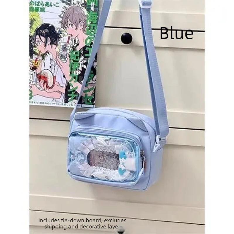 Bolsa transversal Y2K com janela transparente