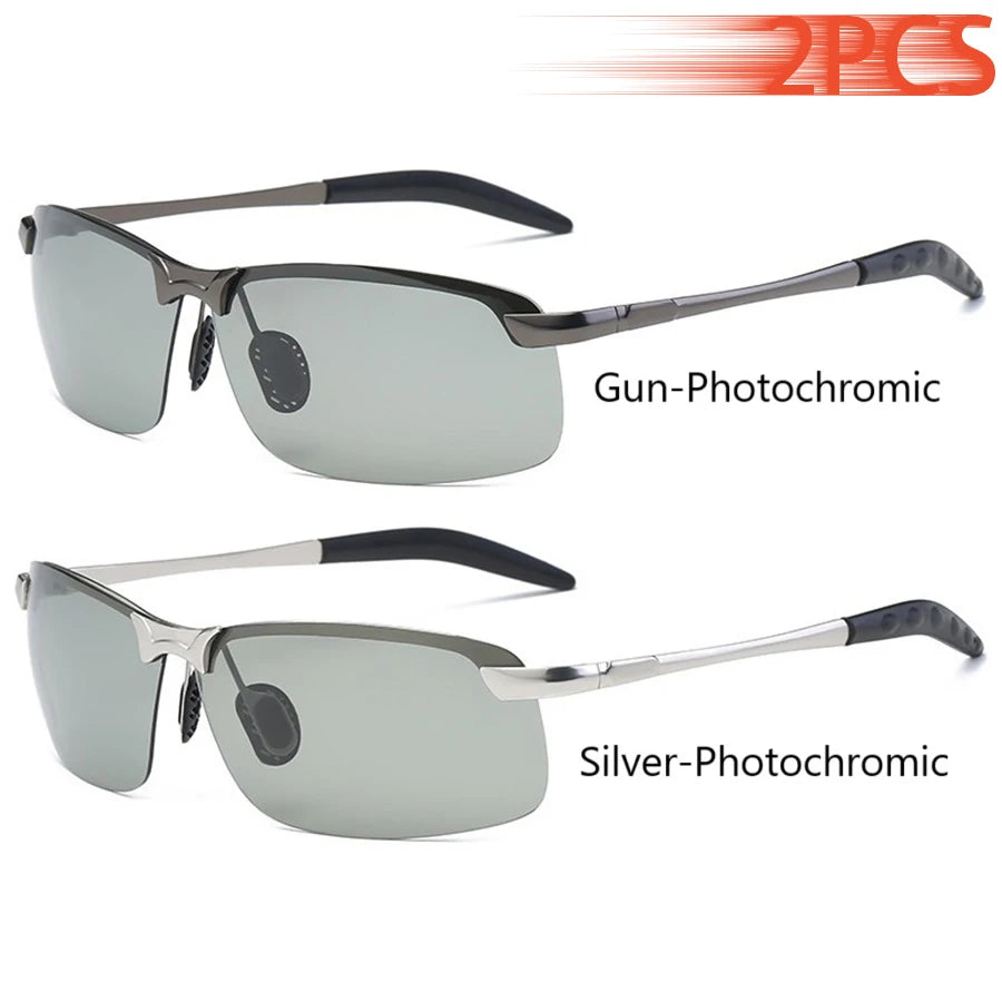 Óculos de sol masculino fotocromático polarizado