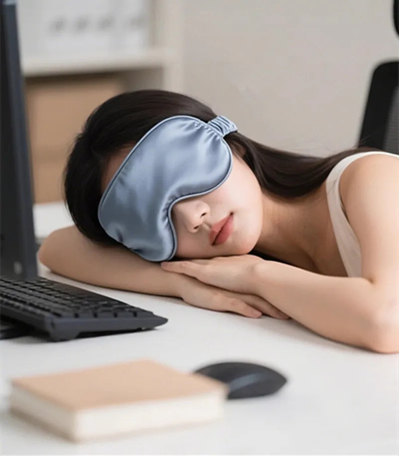 Máscara de dormir de seda dupla face