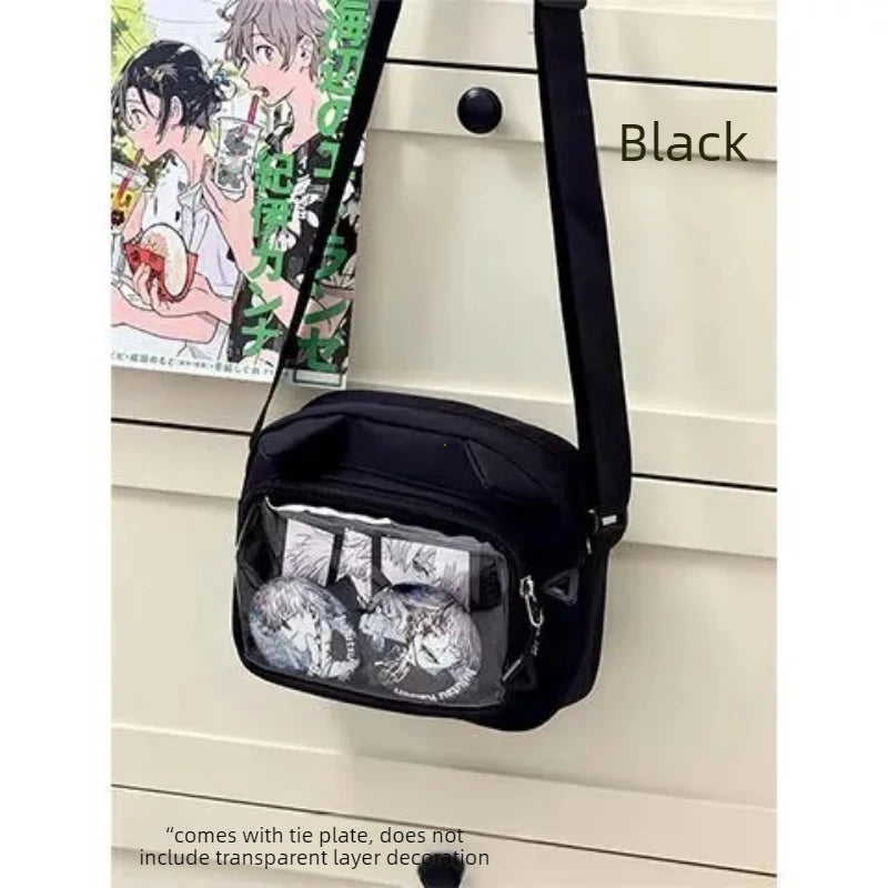 Bolsa transversal Y2K com janela transparente