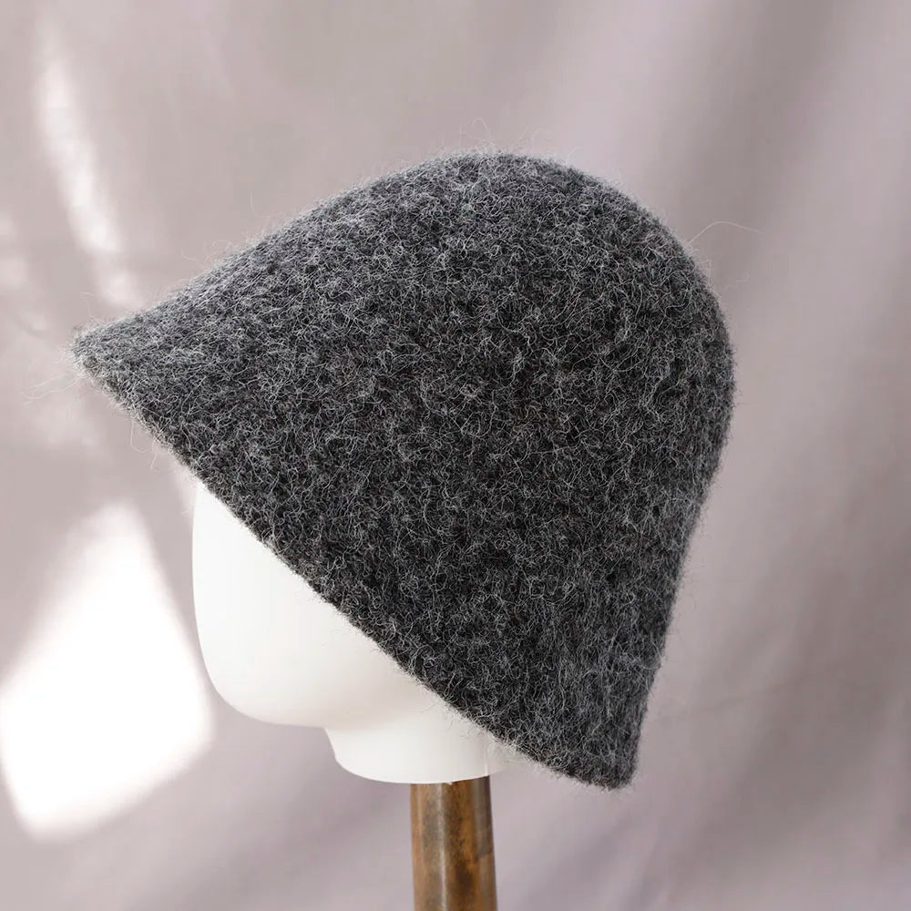 Chapéu bucket feminino de lã