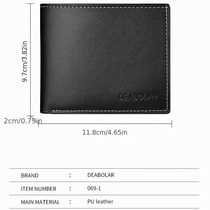 Carteira masculina dobrável fina
