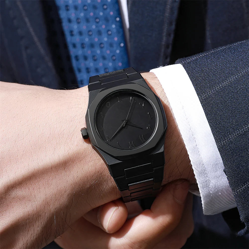 Relógio masculino de mostrador grande e pulseira de silicone