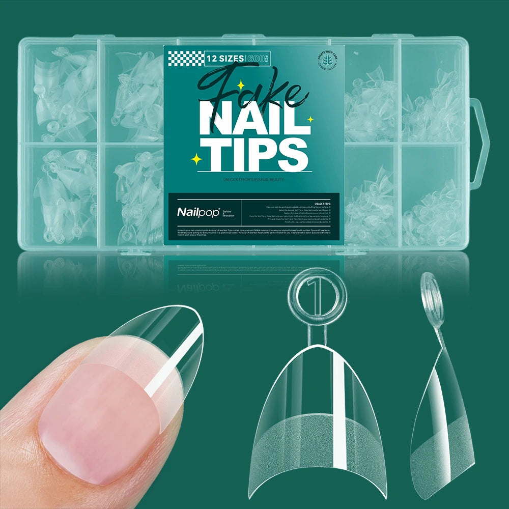Kit 600 unhas postiças transparentes