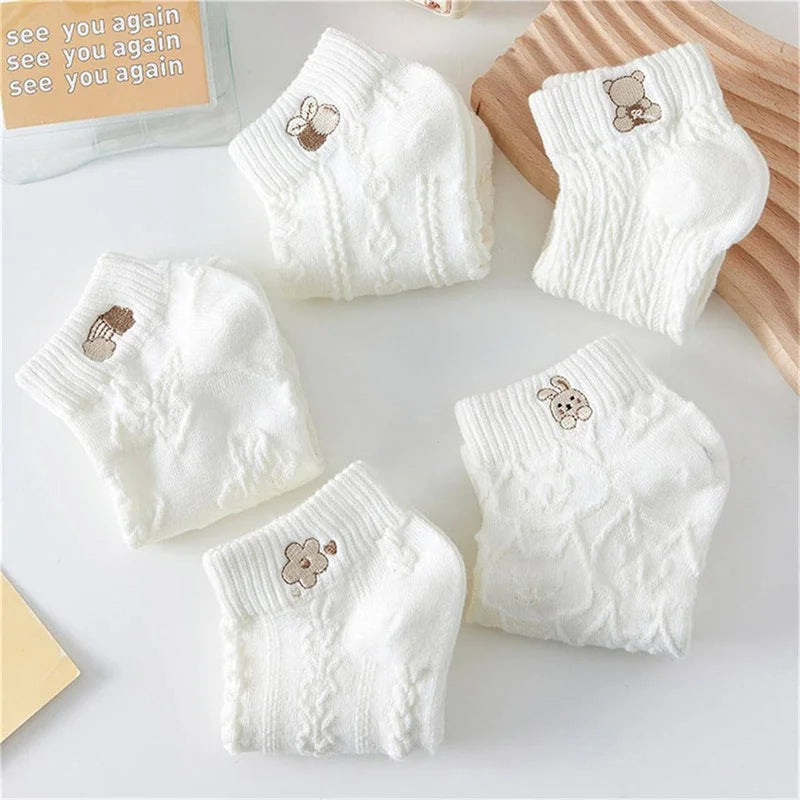 Kit 5 pares de meias soquete estampadas