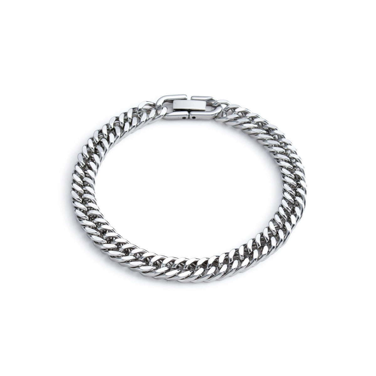 Pulseira trançada de aço inox com fecho magnético
