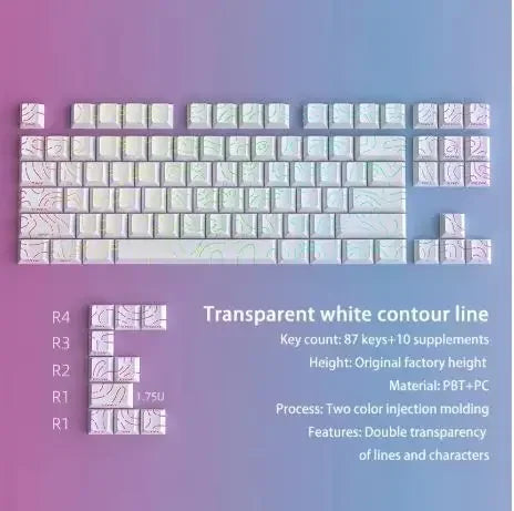 Kit de keycaps PBT com brilho lateral
