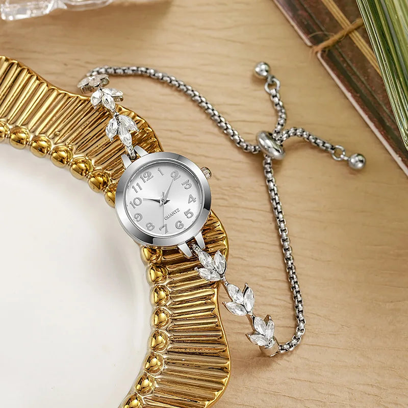 Relógio feminino pulseira com strass