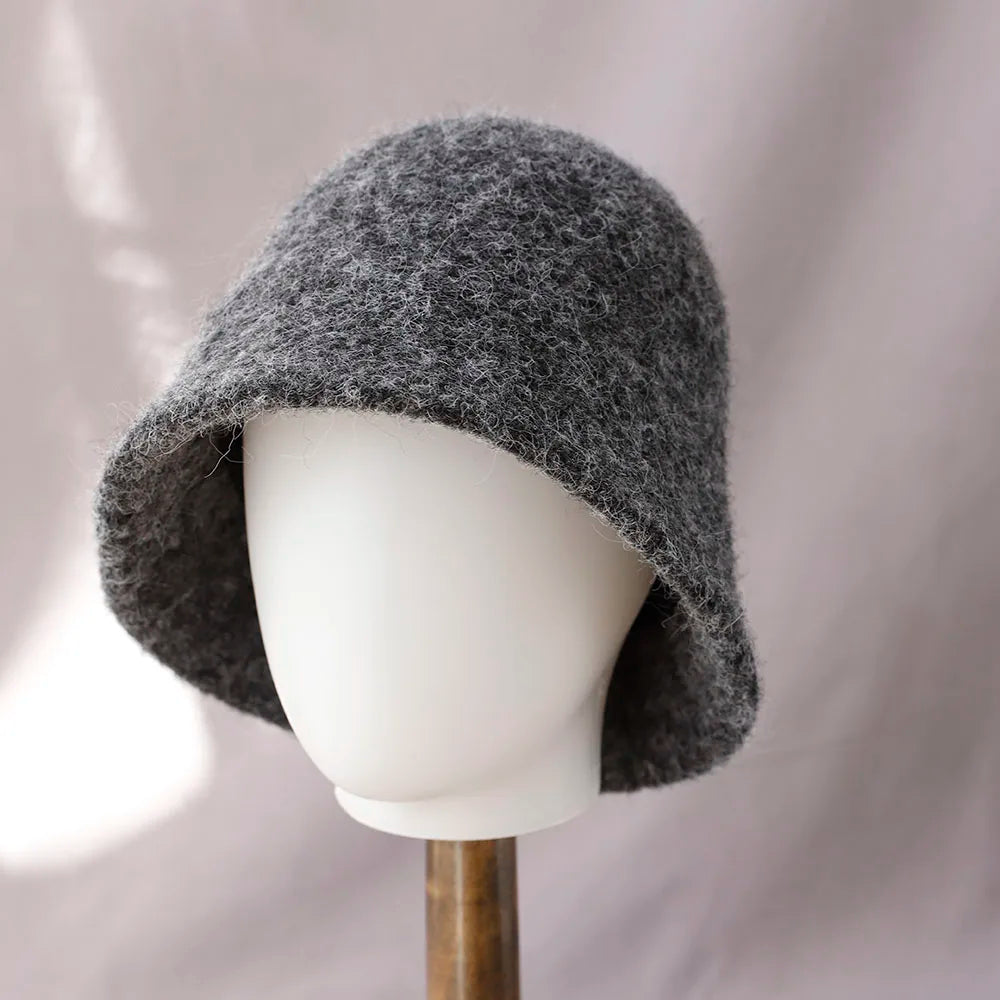 Chapéu bucket feminino de lã