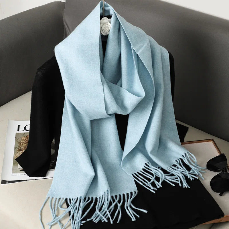 Cachecol pashmina liso com franjas