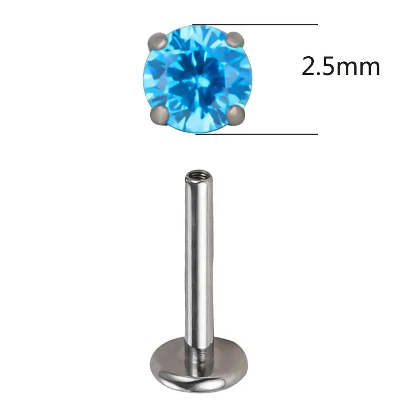 Piercing de titânio com zircônia
