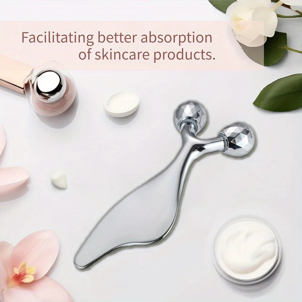Massageador facial 3D 2 em 1 com gua sha
