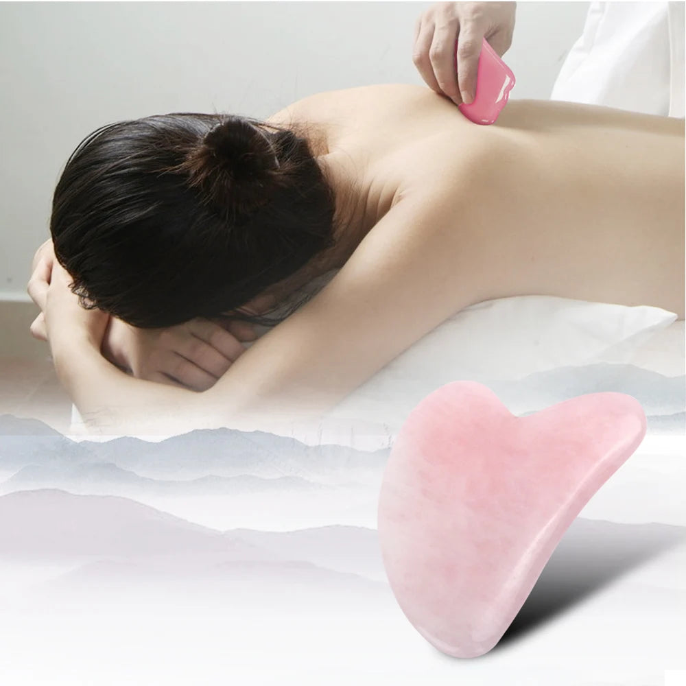 Placa gua sha de cera de abelha e pedra