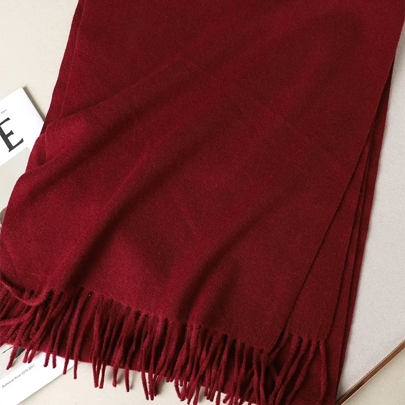 Cachecol pashmina liso com franjas