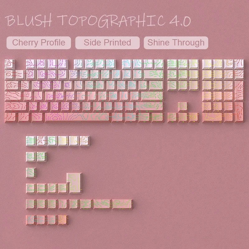 Kit de keycaps PBT com brilho lateral
