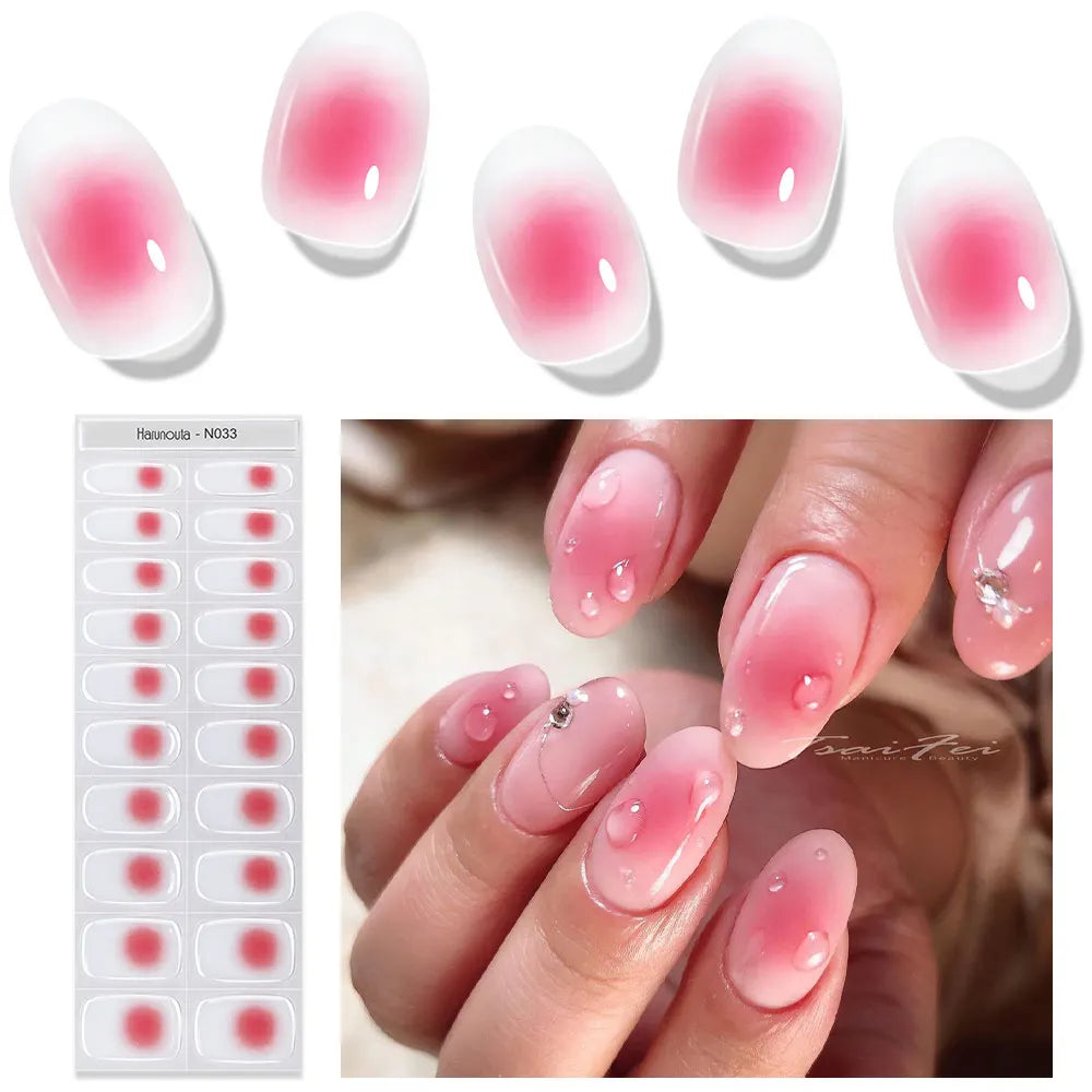 Adesivos de unha em gel semicurado (efeito aurora)