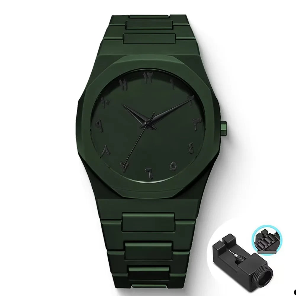 Relógio masculino de mostrador grande e pulseira de silicone