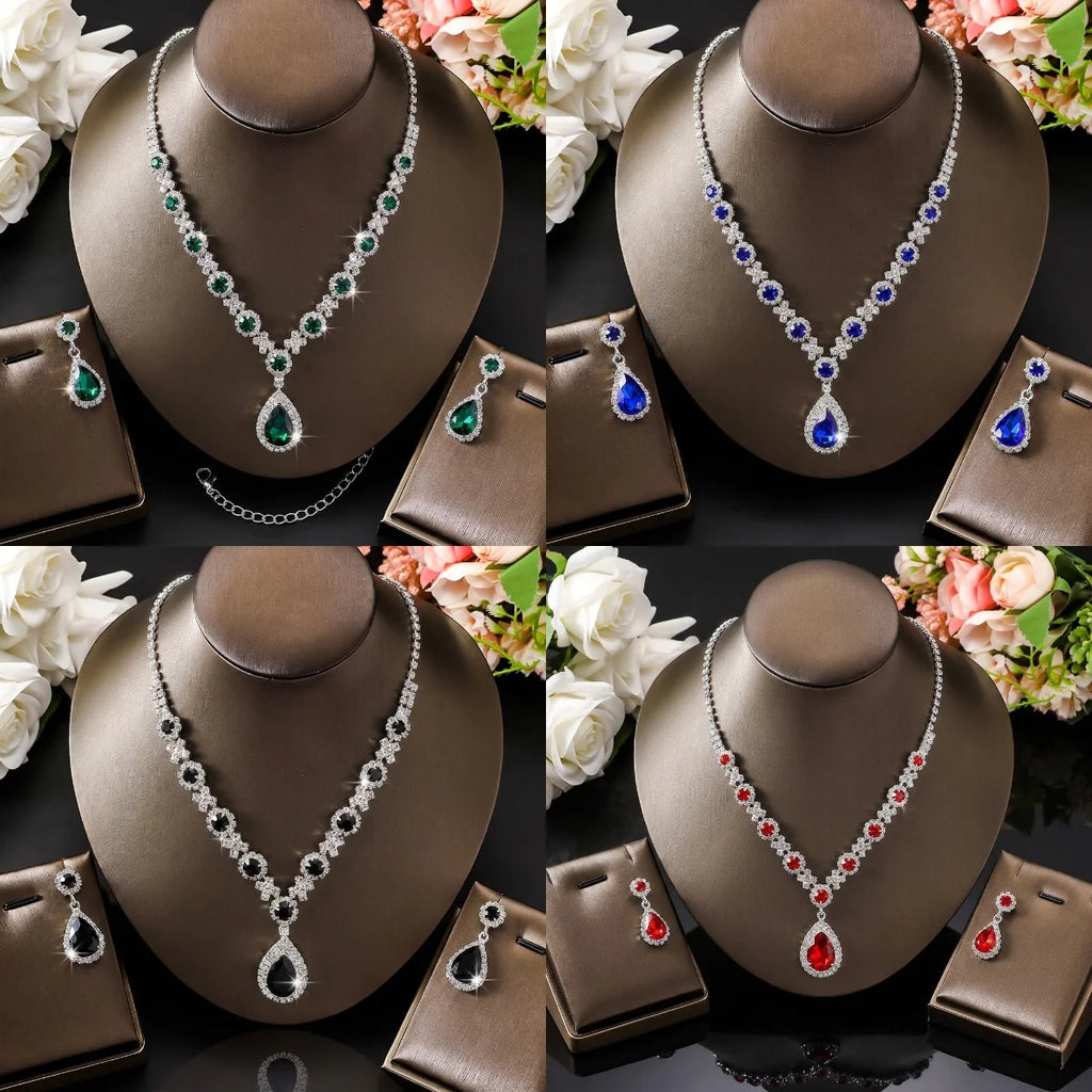 Conjunto colar e brincos gota