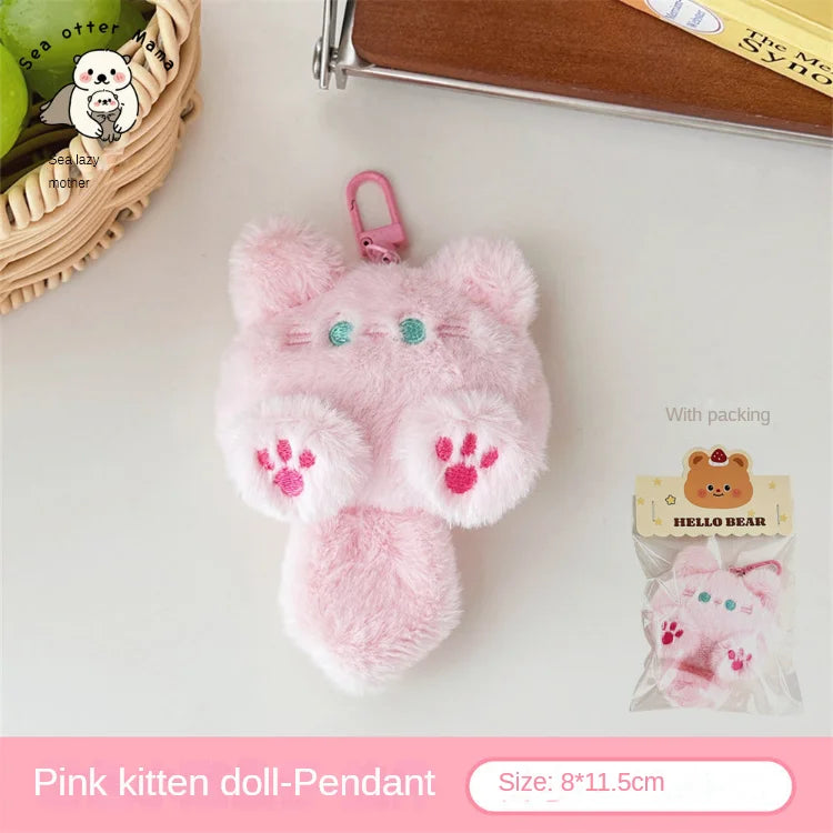 Chaveiro de pelúcia gatinho para bolsa