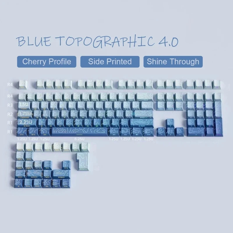 Kit de keycaps PBT com brilho lateral