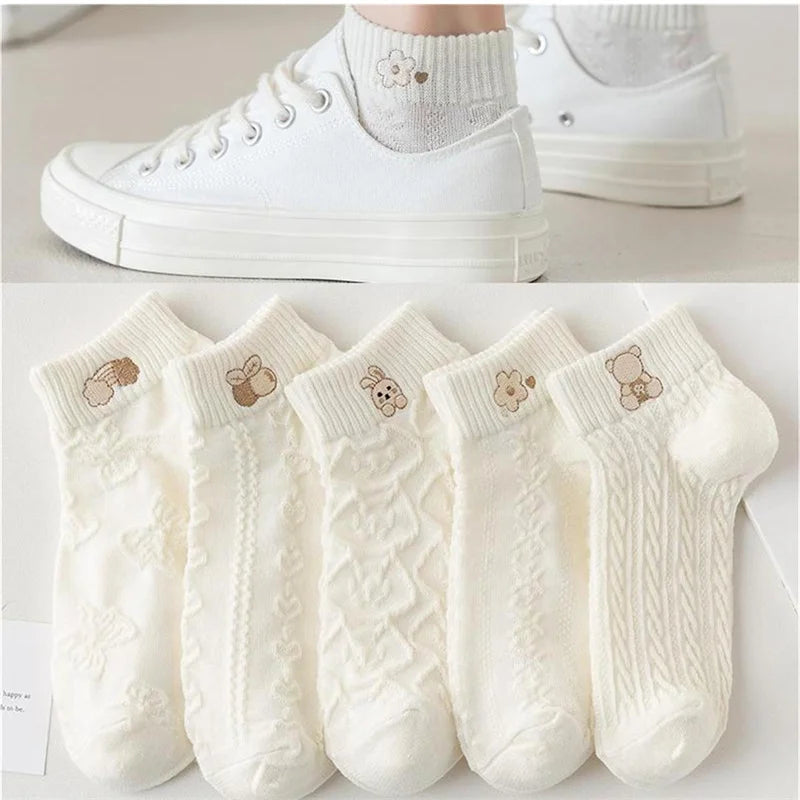 Kit 5 pares de meias soquete estampadas