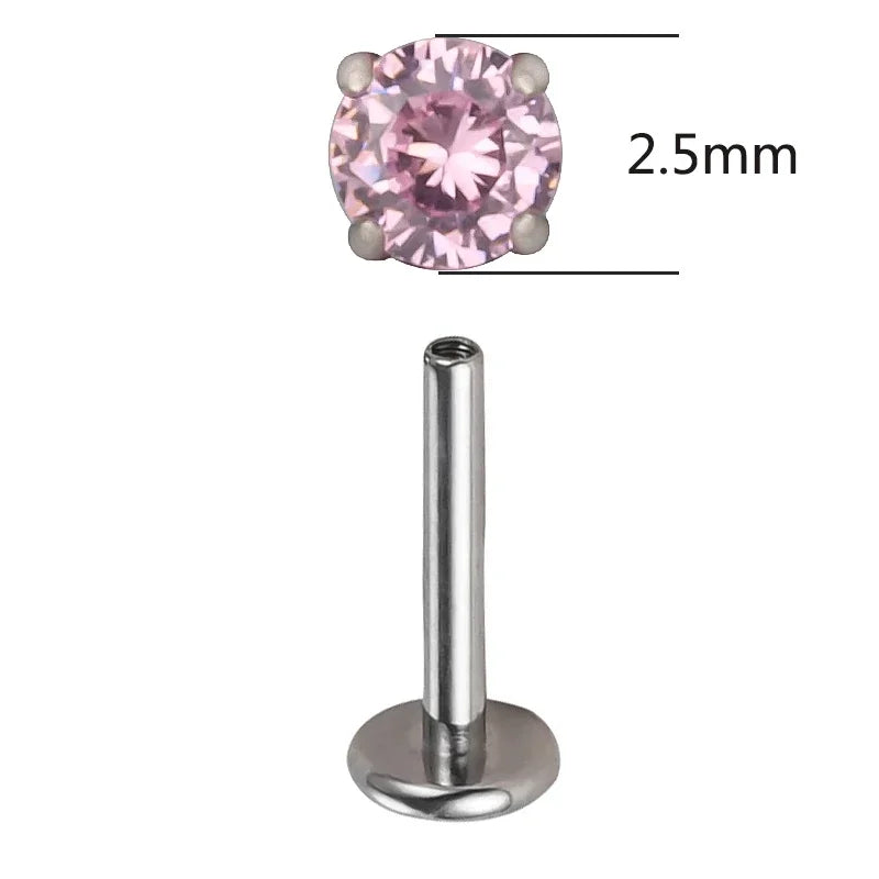 Piercing de titânio com zircônia