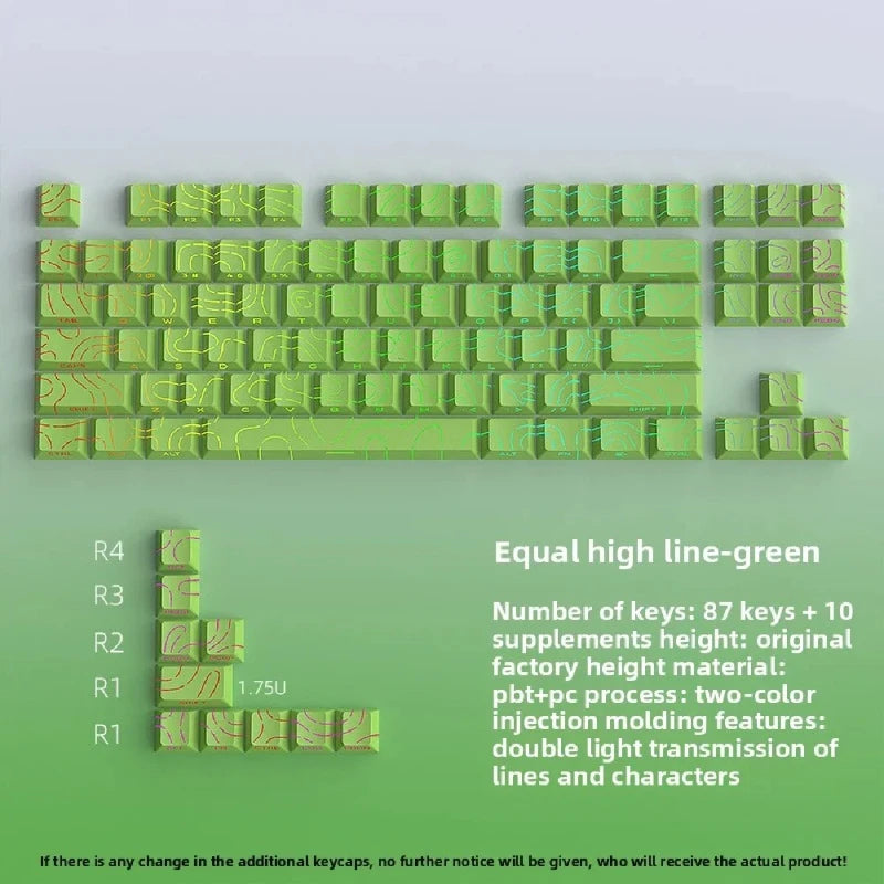 Kit de keycaps PBT com brilho lateral