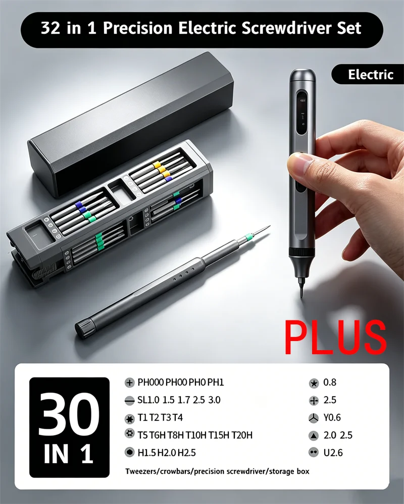 Kit chave de precisão 32 ou 46 em 1 (Torx, Phillips e sextavada)
