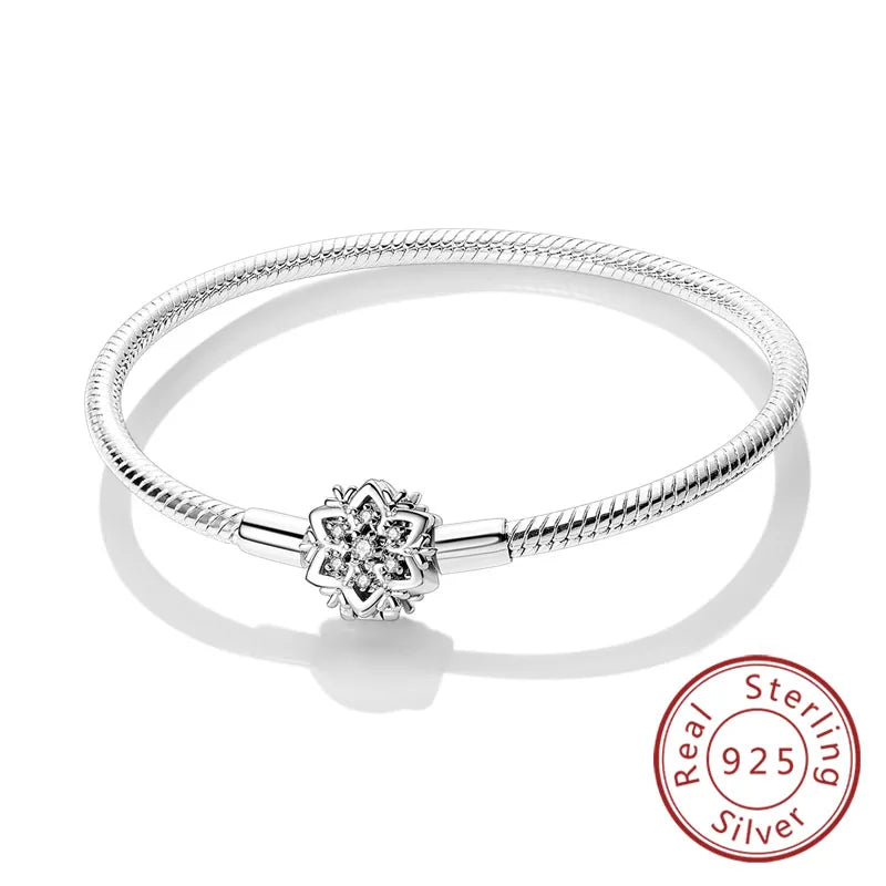 Pulseira de berloques em prata 925 com corações