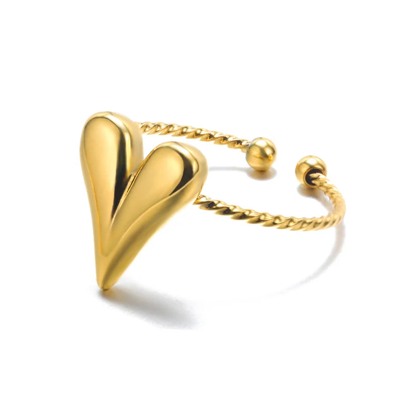 Anel feminino em aço inox 316L dourado