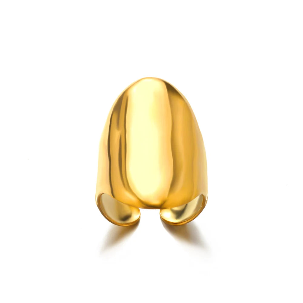 Anel feminino em aço inox 316L dourado