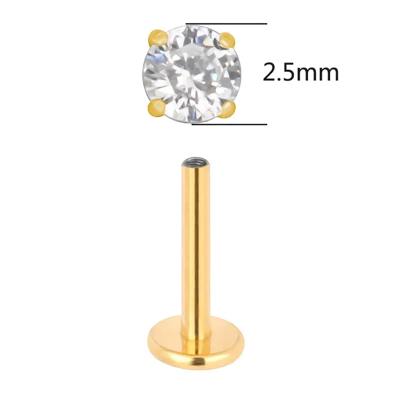 Piercing de titânio com zircônia