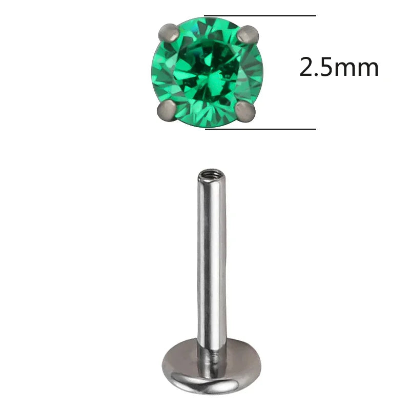 Piercing de titânio com zircônia