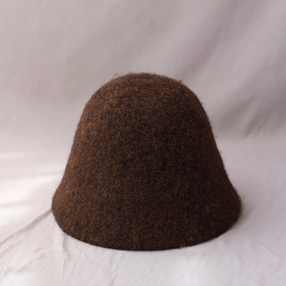 Chapéu bucket feminino de lã