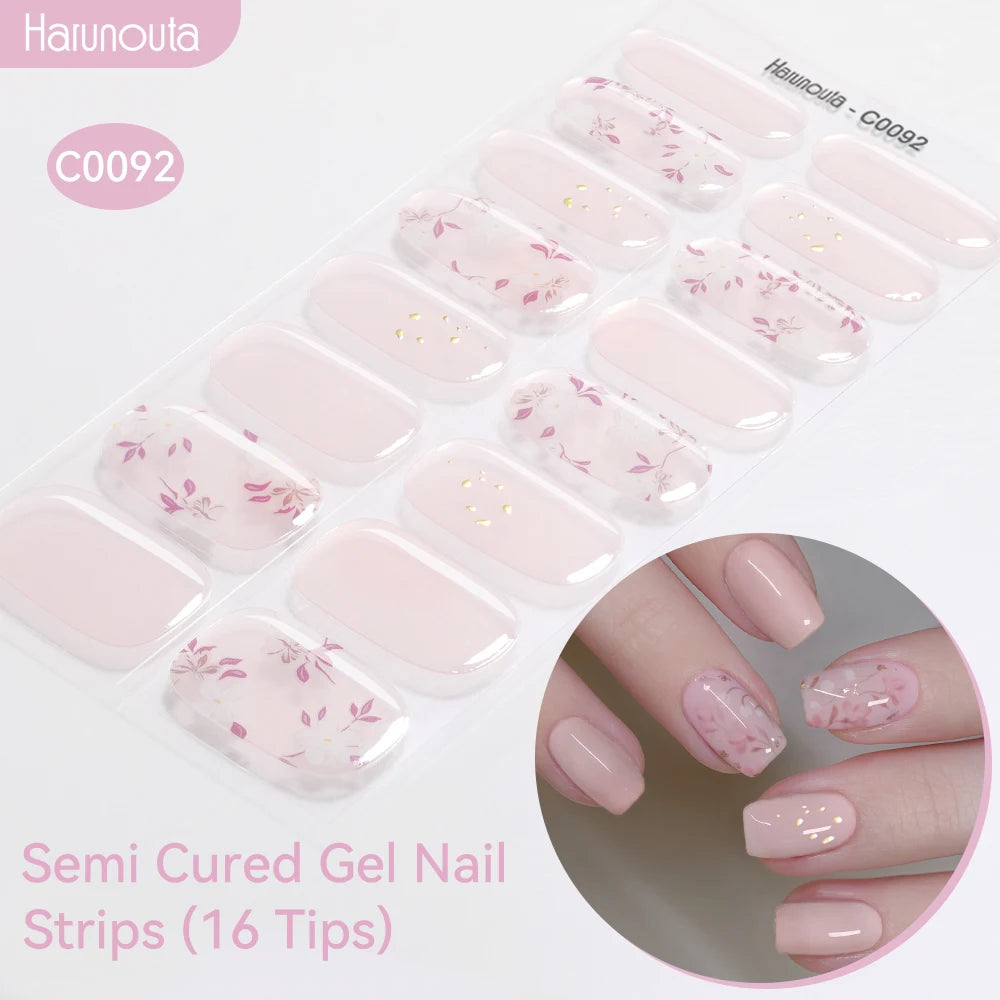 Adesivos de unha em gel semicurado (efeito aurora)