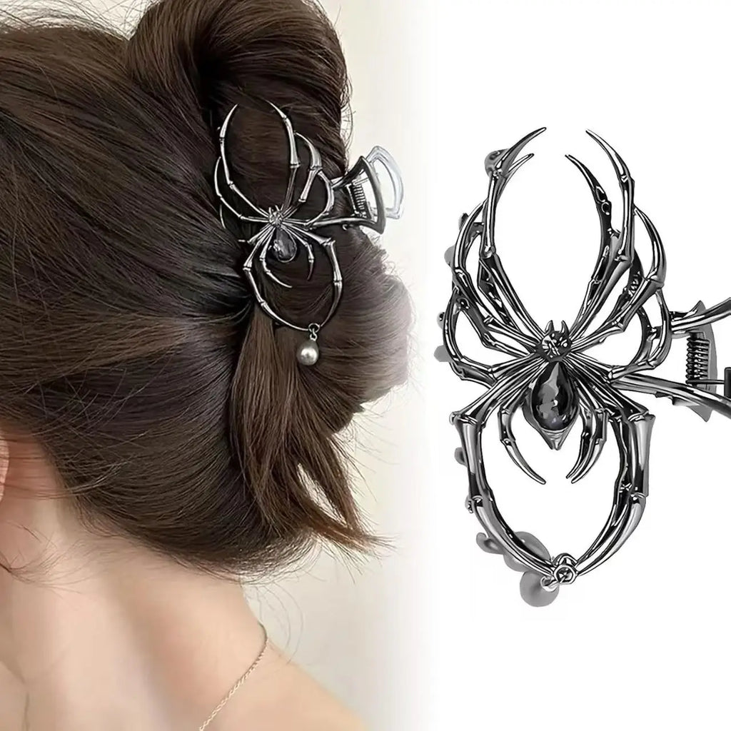 Presilha de cabelo com strass e pérolas estilo Y2K