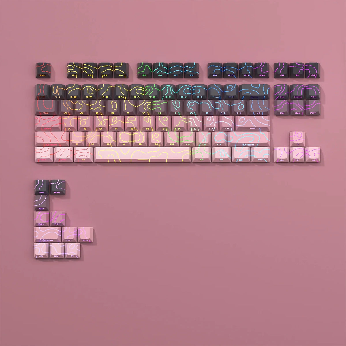 Kit de keycaps PBT para teclado mecânico