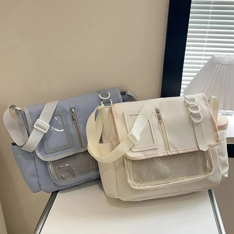 Bolsa transversal Y2K com janela transparente