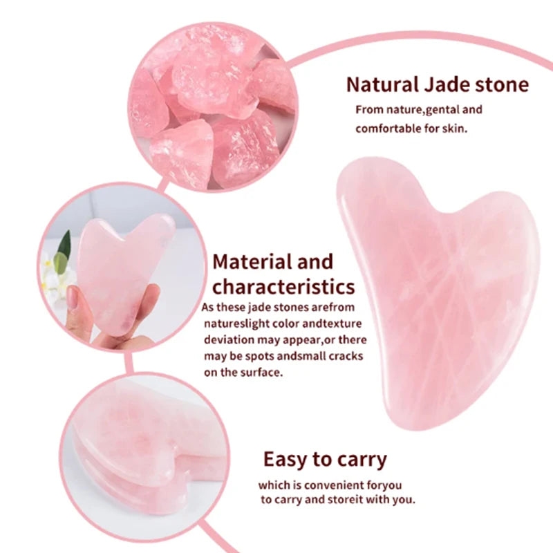 Gua sha de pedra natural para massagem facial