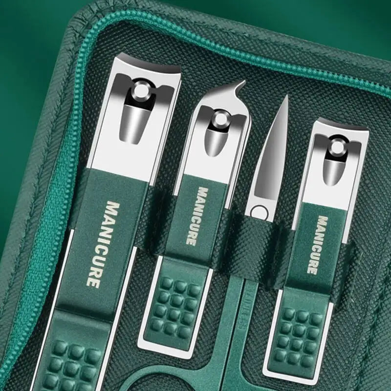 Kit manicure 6 peças com estojo de couro