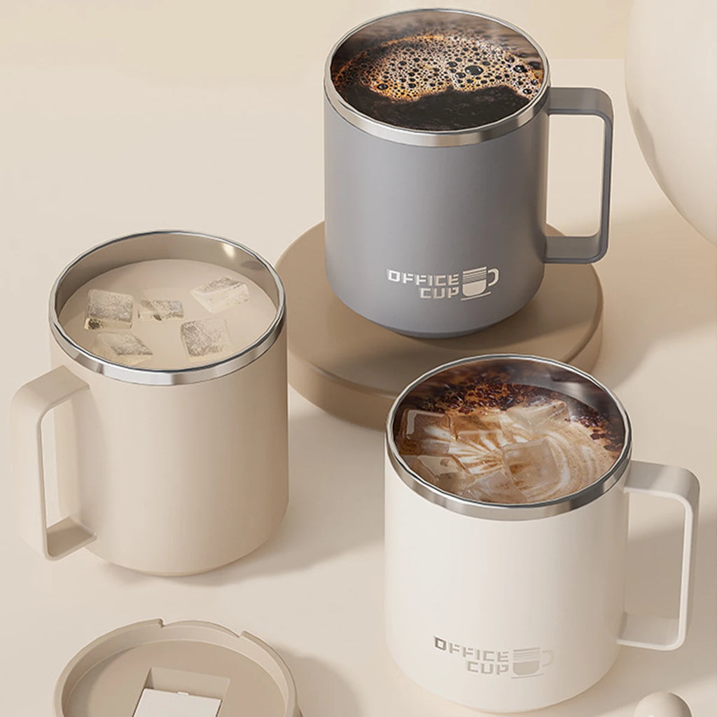 Caneca térmica de aço inox com tampa