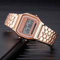 Relógio digital LED masculino de aço