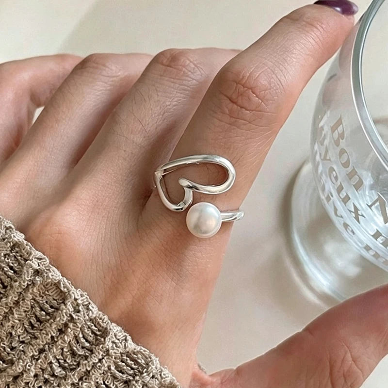 Anel ajustável de prata 925 com pedra da lua