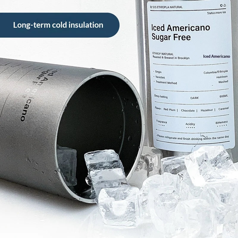 Copo térmico de aço inox com canudo (360 ou 600 ml)