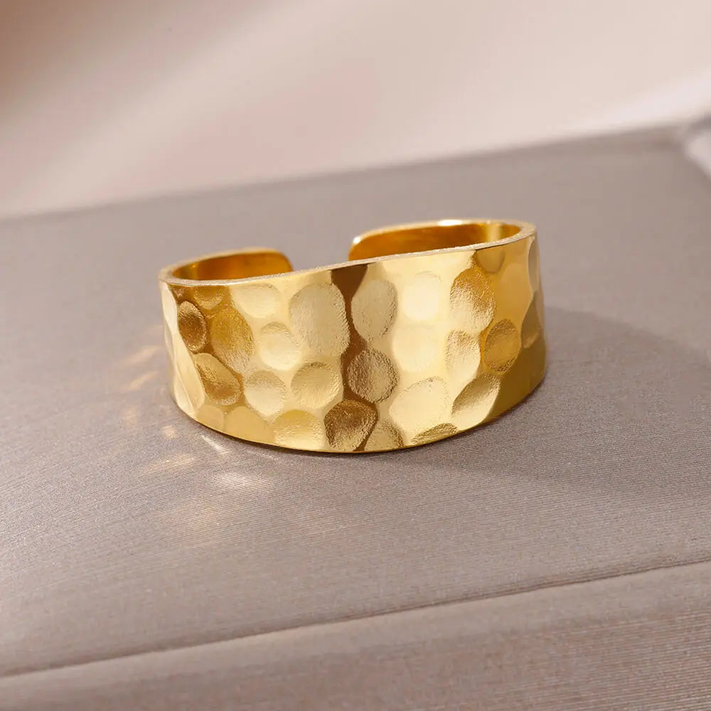 Anel feminino em aço inox 316L dourado