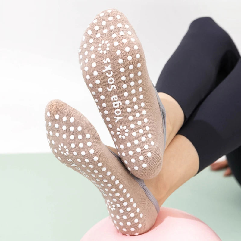 Meia antiderrapante para yoga e pilates