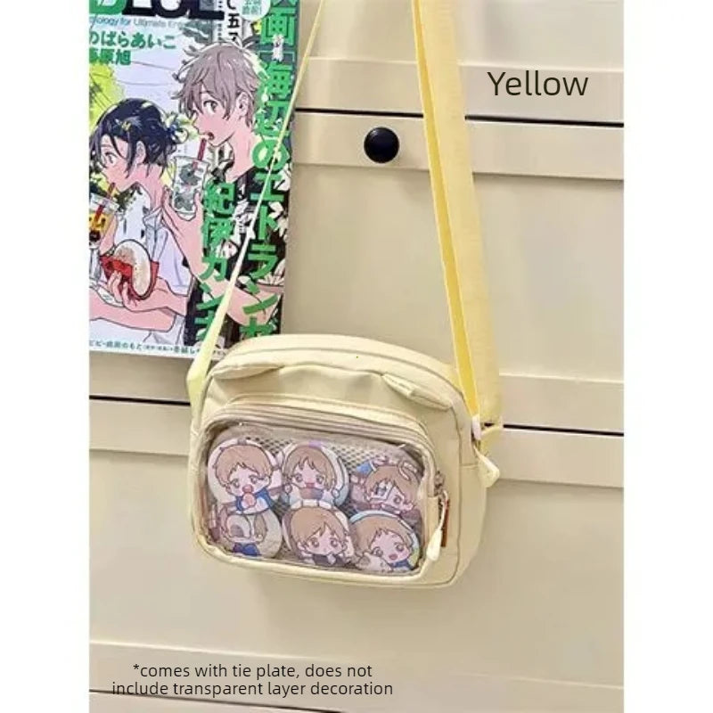 Bolsa transversal Y2K com janela transparente