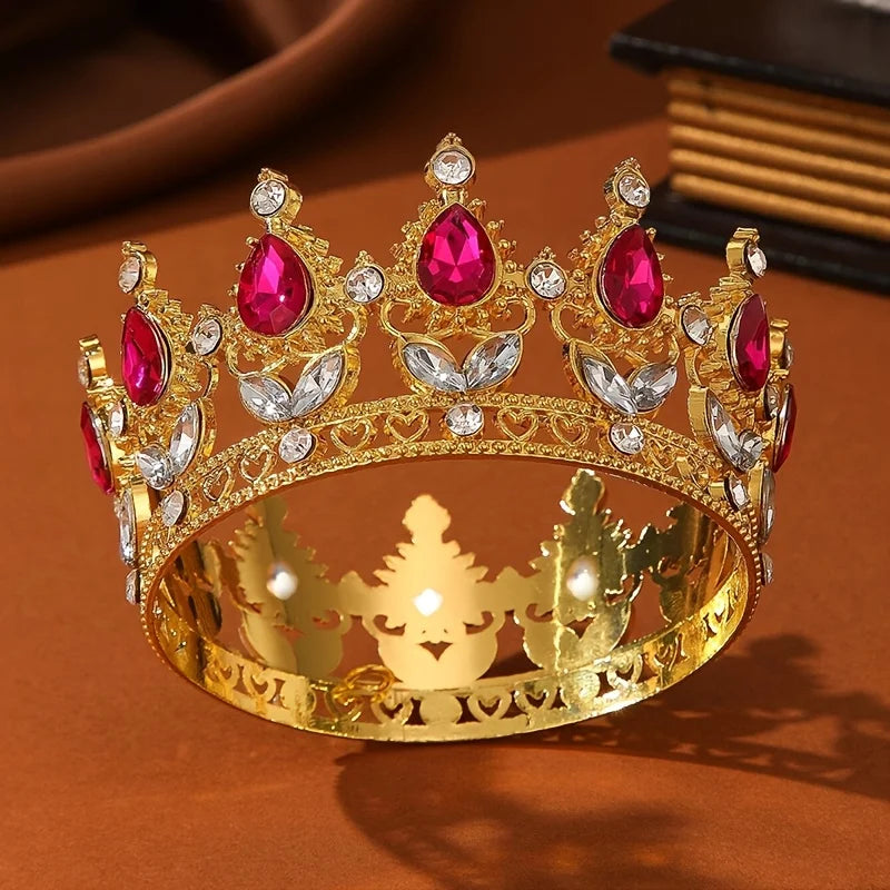 Tiara coroa barroca com cristais